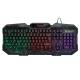 3 Color Mixing Crack Pattern Backlit Gaming Keyboard , Usb Wired Keyboard For Gaming Pc