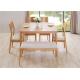 Home Long Oak Kitchen Bench Seating , Natural Cherry Wood Dining Bench High