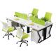 Acid Pickling Surface Steel Office Furniture 4 Work Station Partition Desk