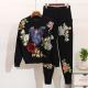                  High Quality Sequins Flower Long-Sleeved Knitwear Sweater Casual Pants 2 Piece Knit Set Women Autumn and Winter Tracksuit             
