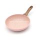 Colorful kitcheware frying pan with soft touch wooden painting handle hot selling non stick forged frying pan