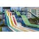 Rainbow Multi Lane Racing Fiberglass Water Slides for Aqua Park Equipment 110m length