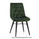 Green Velvet Armless 84cm Metal Dining Chairs With Upholstered Seats Black