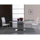 Automatic 200cm Glass Top Extendable Dining Table DT-809T With Stainless Steel Base
