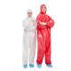 Type 5 6 Disposable Protective Coveralls With FDA CE ISO13485 White Red 50g 40g