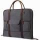 Heavy Duty Canvas Men'S Weekender Garment Bag With Genuine Leather Trim