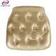 Luxury Plywood Hard Vinyl Chiavari Chair Cushion Covers With Gold Button