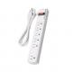 6 outlet Power Strip and Extension Socket With 15A Circuit Breaker Surger Protector