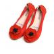 Wholesale 100% genuine leather shoes foldable flat shoes red women ballet shoes kid skin shoes HC-X094