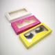 Custom Window Pink Cardboard Strip Eyelash Packaging Paper Box, Cheap Eyelash Sleeve Packaging