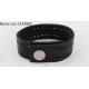 2.1cm Width Black PU Leather Bracelet With Snap Buttons / Punching Holes