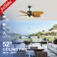 Silent Motor Remote Control Classic Ceiling Fans With Light Five Blades