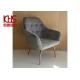 Haze Gray Velvet Fabric Leisure Lounge Chairs Negotiation Three Legged Armchair