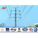 Round Tapered Galvanised Steel Power Transmission Poles / Electrical Power Pole