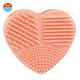 Super Ability Household Pink Orange Scrubber Rubber Silicone Heart Brush Mat  Make up Rotating Cleaner for cleaning