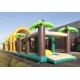 35m Jungle Obstacle Course Theme Inflatable Floating Obstacle Course With Flame Retardant