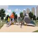 Bird Artistic Playgrounds With Log Structure Climbing Net Outdoor Play Area Equipment