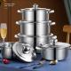 Stainless Steel Cookware Set 10 Piece Kitchen Ware Cooking Pot Set