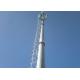 Hot-dip Galvanizing 60m Monopole Telecommunication Tower , Monopole Antenna