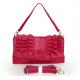 Women Style Pleated Design Genuine Leather Mini Handbag Evening Bag #3080G