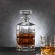 Round Glass Stopper Bourbon Whiskey Bottle for Cosmetics Engraved Design 30oz Capacity