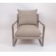 Hotel Bedroom Solid Oak Wood Lounge Chair Stainless Steel Base