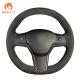 Customized Available High Quality Durable Soft Athsuede Hand Sewing Steering Wheel Cover Wrap for Tesla model 3