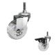 3 Clear PU Wheel Soft Casters For Chairs Threaded Stem Swivel Castors