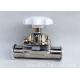 Manual Stainless Steel Diaphragm Valve Two Way With Clamped Ends , Finely Finished Surface