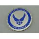 Silver Proof Personalized Coins Brass Die Stamped Synthetic Enamel For Army