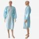 Blue PP PE Waterproof Disposable Surgical Gown With Elastic Cuffs