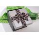 Chocolate Box Pre Made Gift Packing Ribbon Twist Tie Bow With Leopard Print