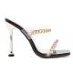 Sexy Metalic Chained Women High Heeled Shoes Transparent Heel Slippers