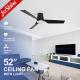 Manufacture Fan Low Profile Dimmable Led Ceiling Fan With ABS Blade Black