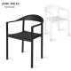 Lounge Outdoor Leisure Chair With Armrest PP Plastic White Black Stacking 35x42x78 CM