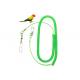 Green Wire Coil Parrot Climbing Rope TPU With Snap One End / Pin Holder One End