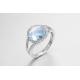 Blue Gemstone Sterling Silver Rings For Women Lightweight 2.5g Blue Stone Jewelry