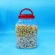 Large clear sealed PET Plastic Food Cookie Noodles Candy Jars Screw Handle Caps