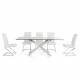 Tempered Glass Top 0.3m3 67kgs Steel Dining Set