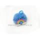 Rainbow Design Puff Ball Keychain , Lightweight Fuzzy Ball Keychain Easy To Use