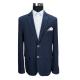Mens Tailored Knit Casual Blazer Jacket Navy All Cotton Half Lining