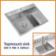 Apron Topmount Stainless Steel Kitchen Sink Brushed 65x45 18 Gauge