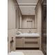 Customized Beige and White Bathroom Cabinet with Mouted-in Storage Cabinet