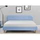 Fabric Upholstered Plywood Bed Frame Modern Fashion Blue Colour