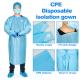 Disposable Waterproof Isolation Gown Thumb Loop Protection Aprons Long Sleeve