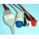 Snap Type 10 Pin Datex 5 Lead ECG Cable With Leadwires High Density