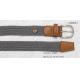 Nickel Satin Buckle Grey Elastic Belt Solid Color / PU Part Available