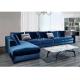 Luxury Modern Simple Latest Home Furniture Living Room Blue Velvet Sectional Sofa Sets  AW-1735