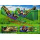 Inflatable Awesome Jungle Themed Obstacle Course With Walls, Tunnels and Slides