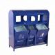 3 In 1 Outdoor Recycling Bins , Surface Mounted Rectangular Metal Trash Can